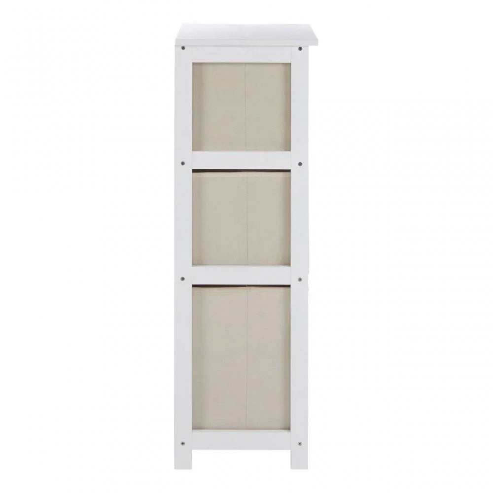 Marlow 3 Natural Fabric Drawers Cabinet