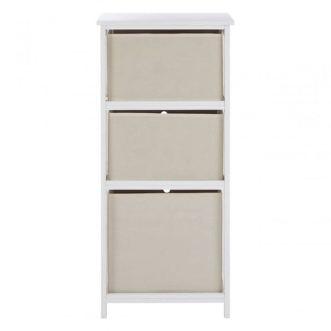Marlow 3 Natural Fabric Drawers Cabinet