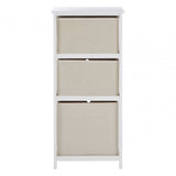 Marlow 3 Natural Fabric Drawers Cabinet