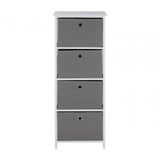 Marlow 4 Grey Fabric Drawers Cabinet
