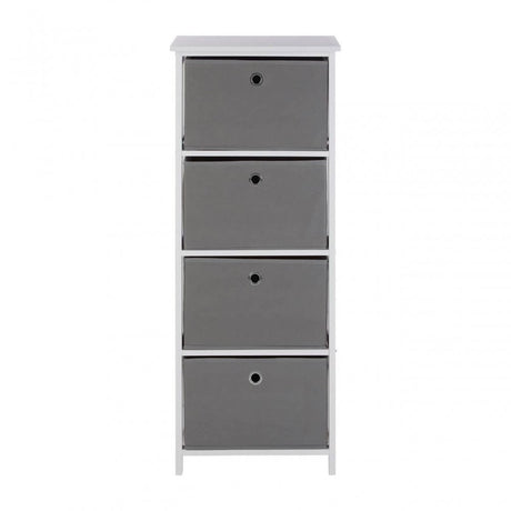 Marlow 4 Grey Fabric Drawers Cabinet
