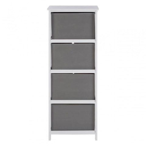 Marlow 4 Grey Fabric Drawers Cabinet