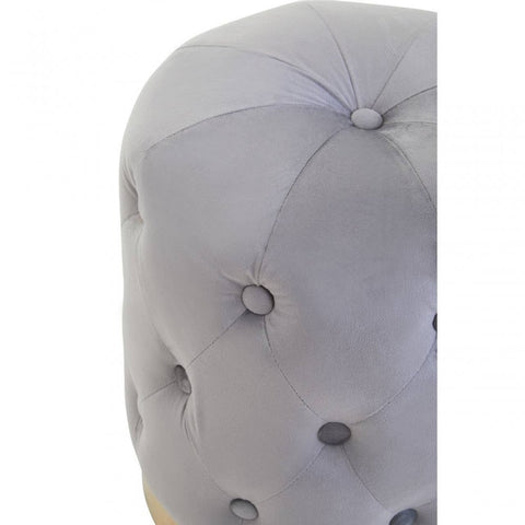 Seraphina Grey Velvet Button Tufted Stool