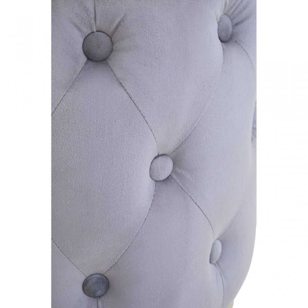 Seraphina Grey Velvet Button Tufted Stool