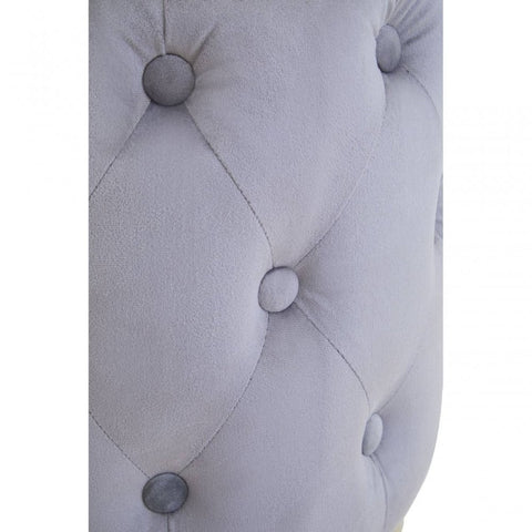 Seraphina Grey Velvet Button Tufted Stool