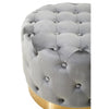 Seraphina Grey Velvet Stool With Matte Gold Finish Metal Base