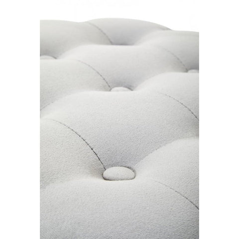 Seraphina Grey Velvet Stool With Matte Gold Finish Metal Base