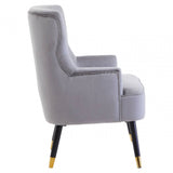 Seraphina Grey Velvet Tufted Chair