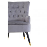 Seraphina Grey Velvet Tufted Chair