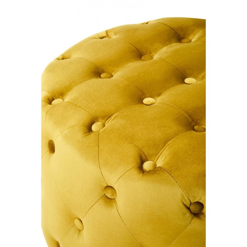 Seraphina Pistachio Velvet Stool With Matte Gold Finish Base