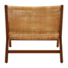 Monroe Teak Wood And Natural Rattan Lounge Chair