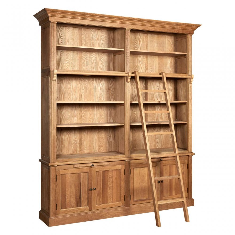 Elmwood 2 Section Bookcase With Ladder