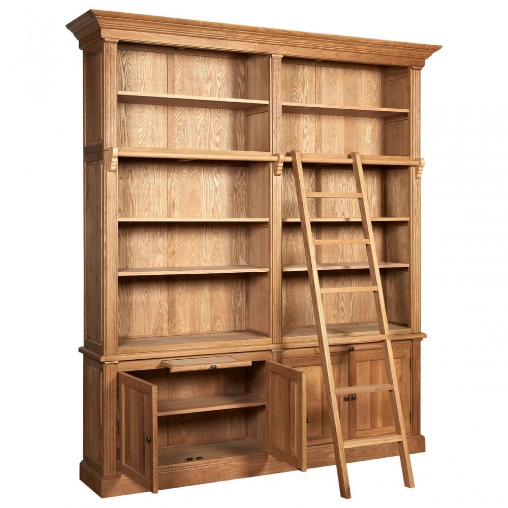 Elmwood 2 Section Bookcase With Ladder