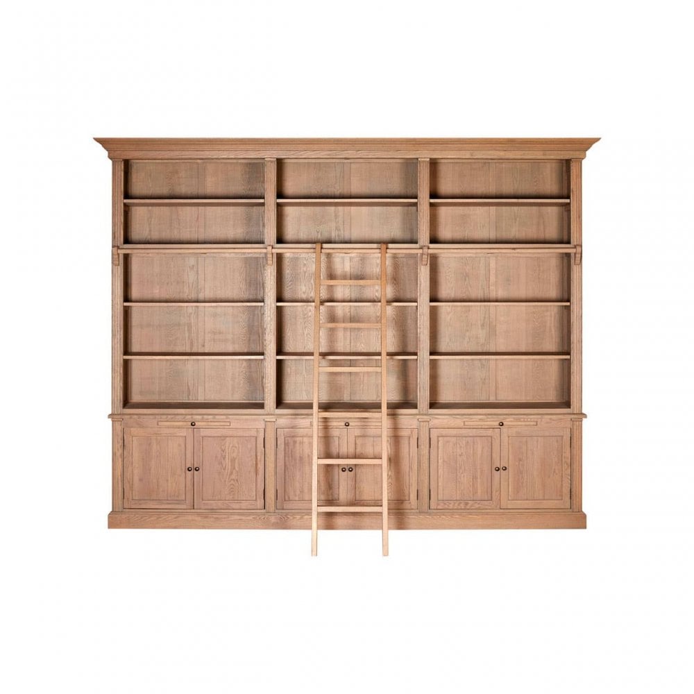 Elmwood 3 Section Bookcase With Ladder