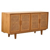 Elmwood 4 Door Natural Rattan And Oak Sideboard