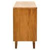 Elmwood 4 Door Natural Rattan And Oak Sideboard