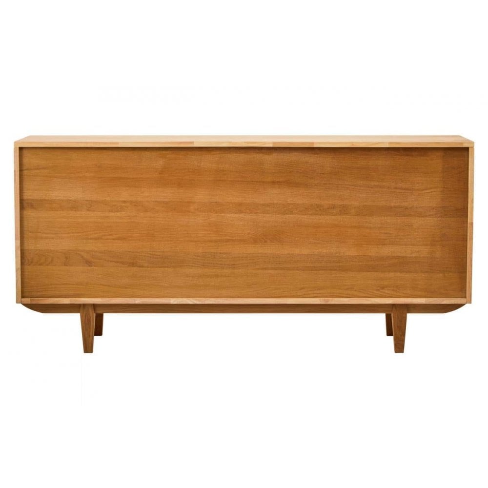 Elmwood 4 Door Natural Rattan And Oak Sideboard