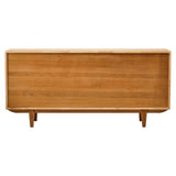 Elmwood 4 Door Natural Rattan And Oak Sideboard