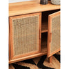 Elmwood 4 Door Natural Rattan And Oak Sideboard