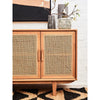Elmwood 4 Door Natural Rattan And Oak Sideboard