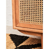 Elmwood 4 Door Natural Rattan And Oak Sideboard