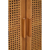 Elmwood 4 Door Natural Rattan And Oak Sideboard