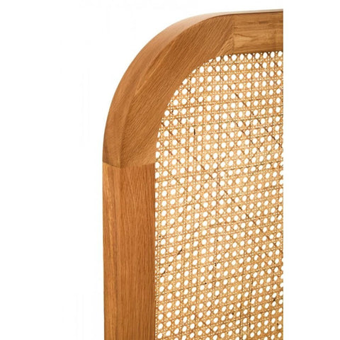 Elmwood Natural Rattan And Oak Headboard