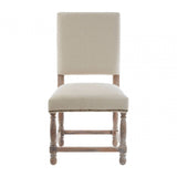 Elmwood Oak Burn Whitewash Linen Dining Chair