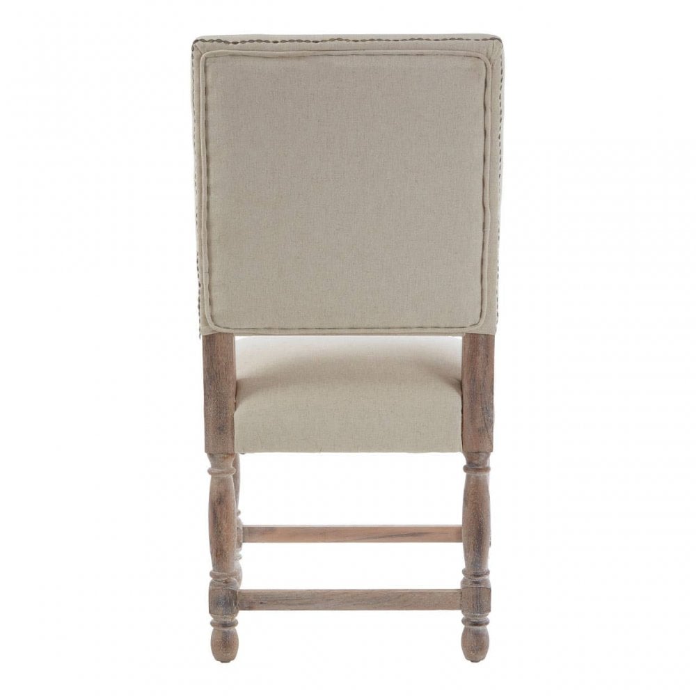 Elmwood Oak Burn Whitewash Linen Dining Chair