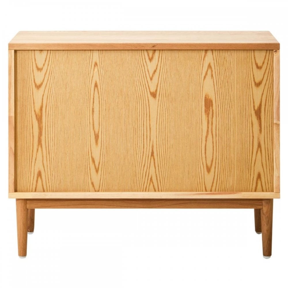 Elmwood Rattan and Oak Wood Two Drawer Chest