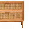 Elmwood Rattan and Oak Wood Two Drawer Chest