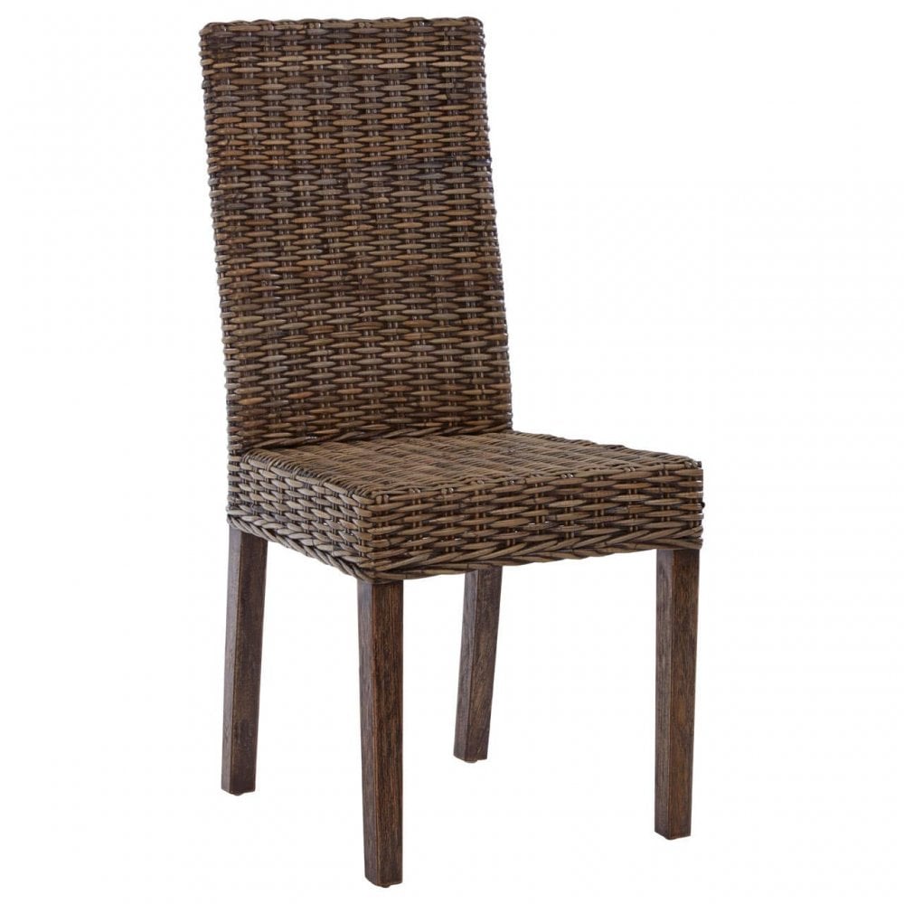Monaco Brown Natural Rattan Dining Chair