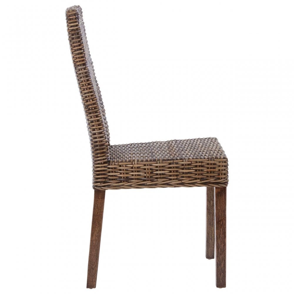 Monaco Brown Natural Rattan Dining Chair