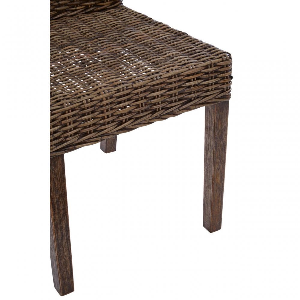 Monaco Brown Natural Rattan Dining Chair