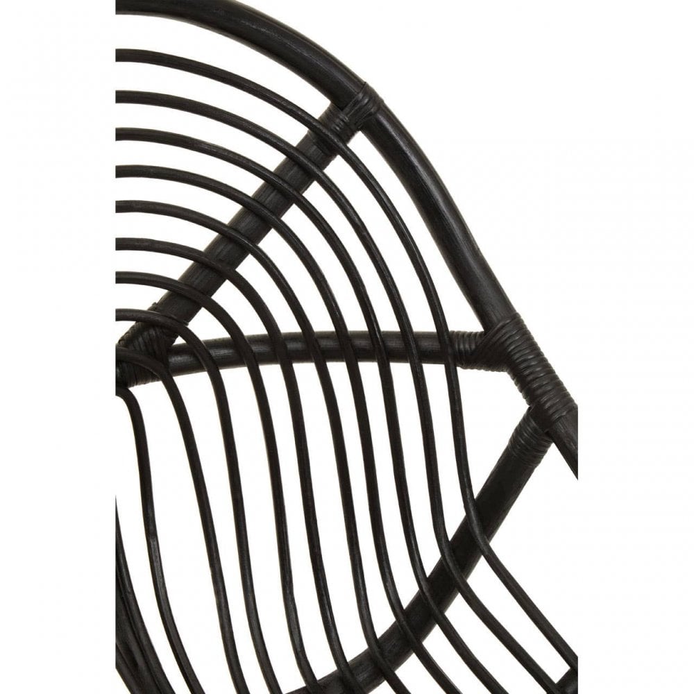 Oceana Black Natural Rattan And Teak Chair