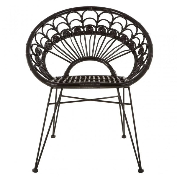 Oceana Black Natural Rattan Chair