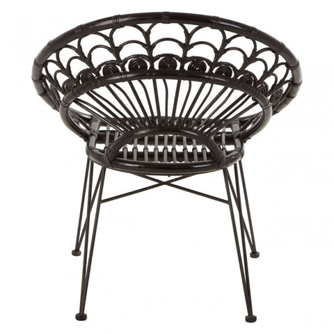 Oceana Black Natural Rattan Chair