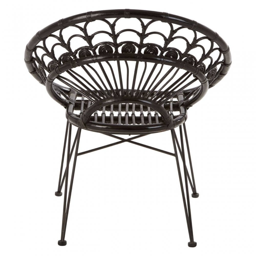 Oceana Black Natural Rattan Chair