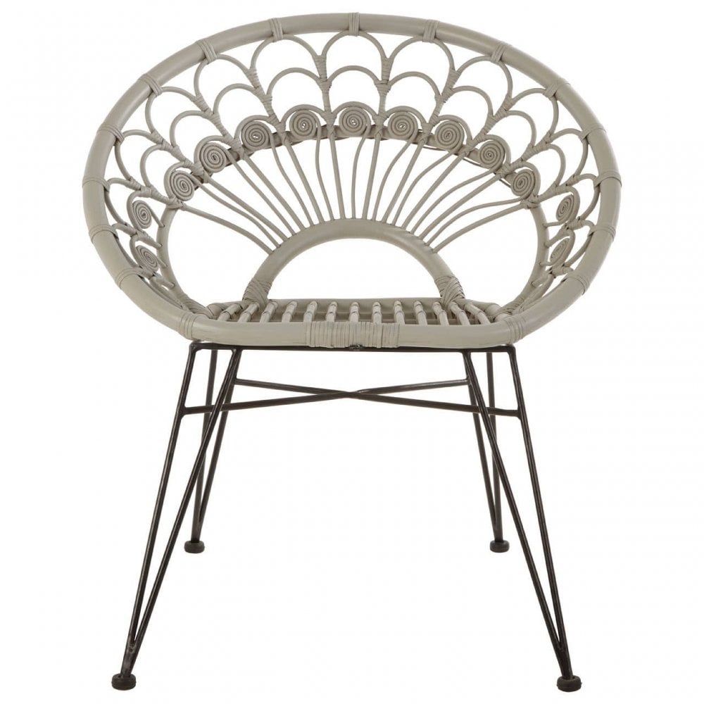 Oceana Grey Natural Rattan Chair