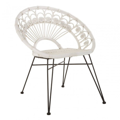 Oceana White Natural Rattan Chair
