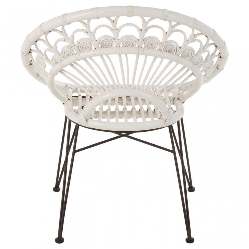 Oceana White Natural Rattan Chair