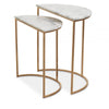 Aurelia Nest Of 2 White Marble Side Tables