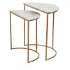 Aurelia Nest Of 2 White Marble Side Tables