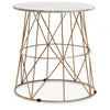 Aurelia White Marble Round Side Table