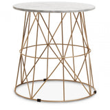 Aurelia White Marble Round Side Table