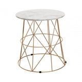 Aurelia White Marble Round Side Table