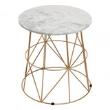 Aurelia White Marble Round Side Table