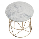 Aurelia White Marble Round Side Table