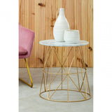 Aurelia White Marble Round Side Table
