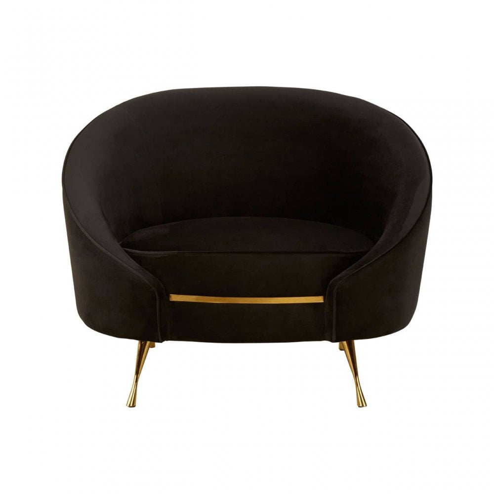 Bedford Black Velvet Armchair